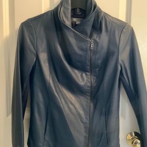 Vince leather jacket, navy,